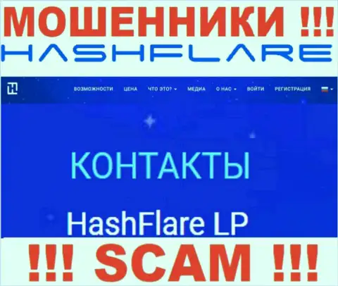 Информация об юридическом лице мошенников HashFlare LP