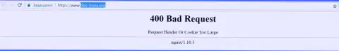 Официальный портал forex брокера Фибо-форекс Орг несколько суток заблокирован и показывает - 400 Bad Request (ошибка)