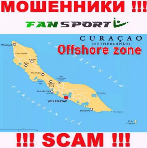 Оффшорное расположение Fan Sport - на территории Curacao