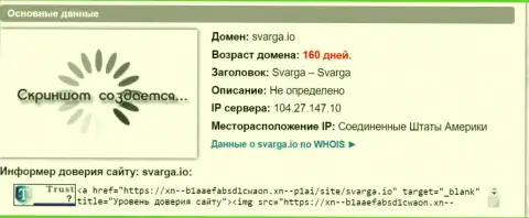 Возраст домена форекс дилинговой организации Сварга, согласно справочной информации, которая получена на веб-ресурсе doverievseti rf