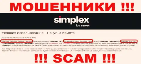 Simplex Payment Service Limited - это начальство компании Симплекс