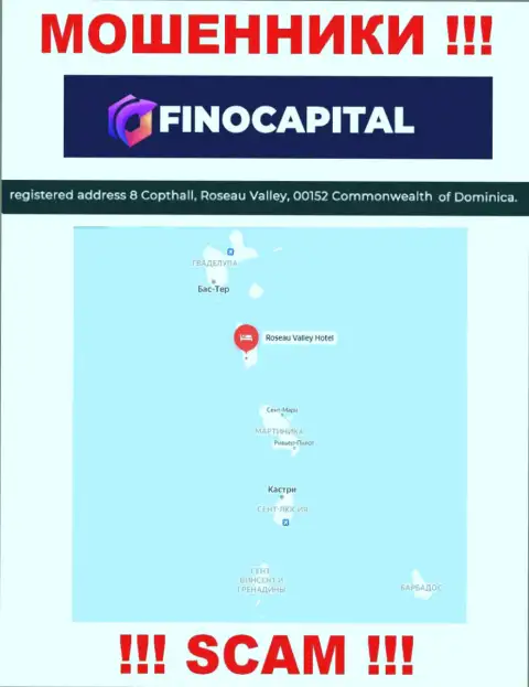 FinoCapital Io - АФЕРИСТЫ, засели в оффшоре по адресу - 8 Copthall, Roseau Valley, 00152 Commonwealth of Dominica