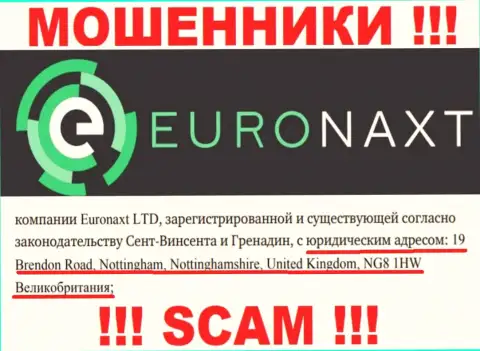 Официальный адрес компании EuroNax на ее сервисе липовый - это СТОПУДОВО ЛОХОТРОНЩИКИ !