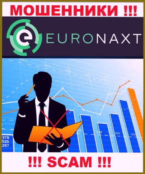 Обманщики EuroNaxt Com свободно мошенничают - у них нет ни лицензионного документа ни регулятора