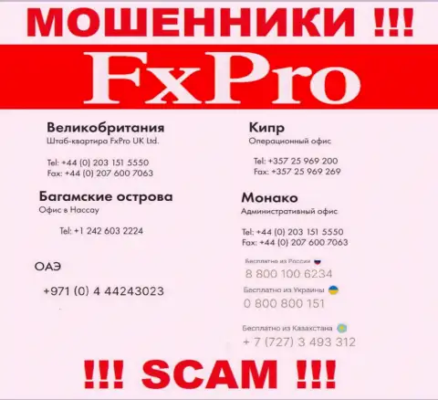 Будьте очень бдительны, Вас могут одурачить воры из организации FxPro Com, которые звонят с различных телефонных номеров
