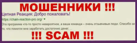 Chain-Reaction Pro - это АФЕРИСТЫ !!! SCAM !!!