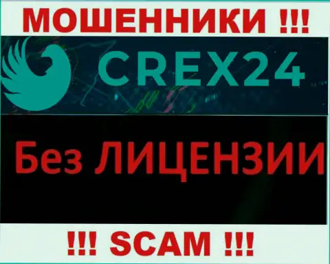 У мошенников Crex24 на веб-портале не предоставлен номер лицензии компании ! Осторожно