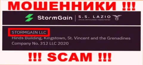 Данные о юридическом лице StormGain Com - это компания STORMGAIN LLC